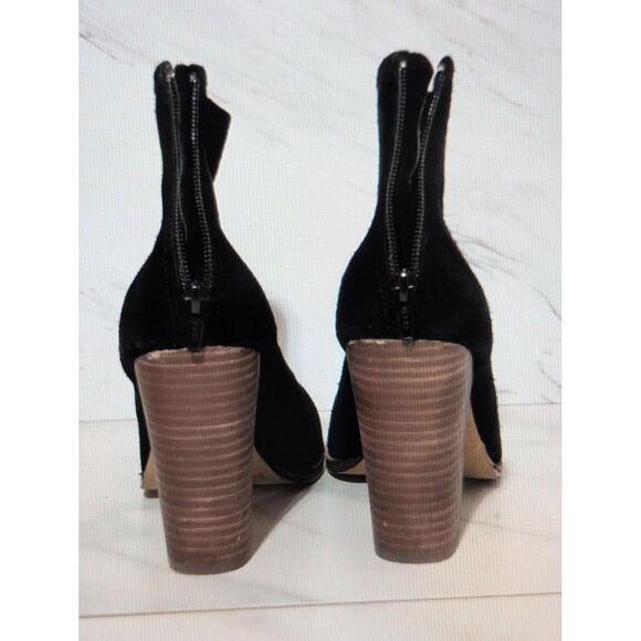 Gianni Bini Women's Black Suede Peep-Toe High Heel Booties 8.5 - Picture 4 of 8